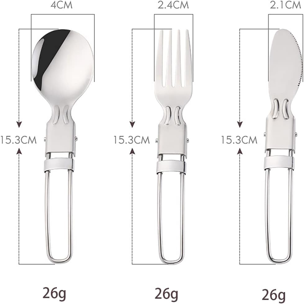 Outdoor Camping Dining Set - Camping Flatware Sets Stainless Steel Kitchen