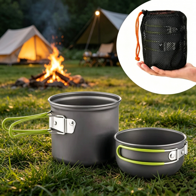 Outdoor Camping Dining Set - Ultralight Camping Pot Set Outdoor Cookware