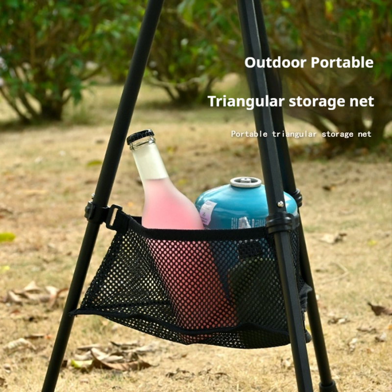Outdoor Camping Folding Storage Box - Portable Triangular Under Table Storage Net,