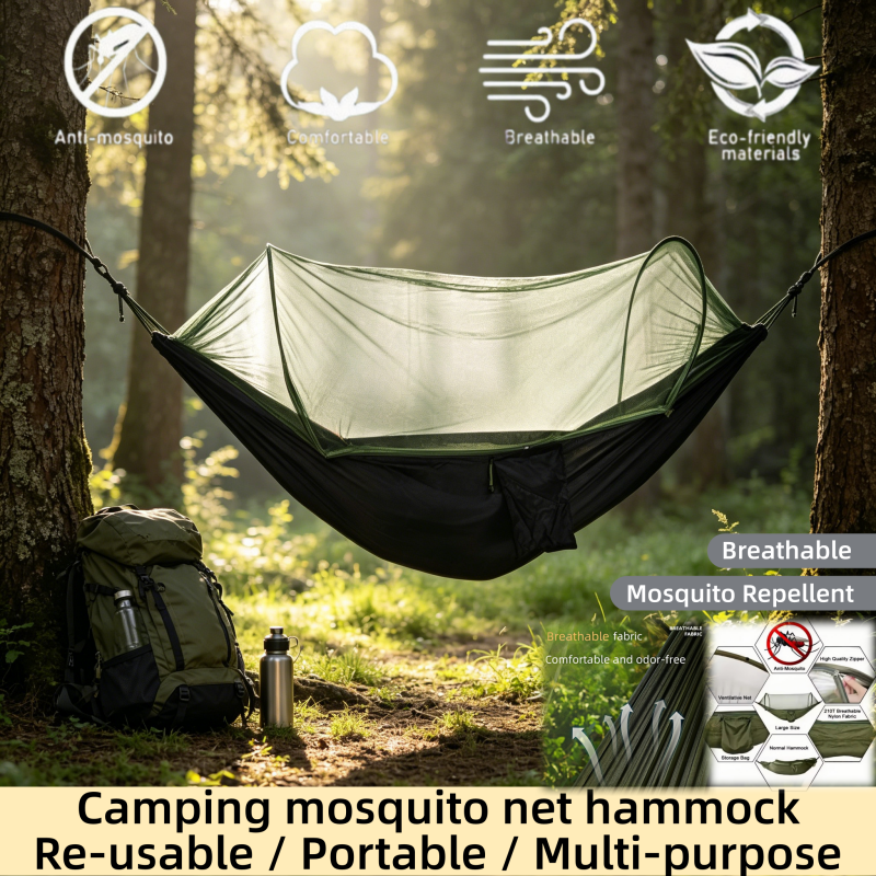 Outdoor Camping Hammock Chair - Portable outdoor camping hammock, mosquito net