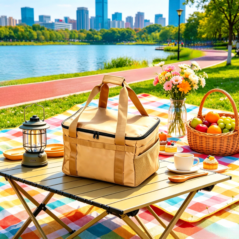 Outdoor Camping Dining Set - 30L Khaki Foldable Oxford Tactical Storage