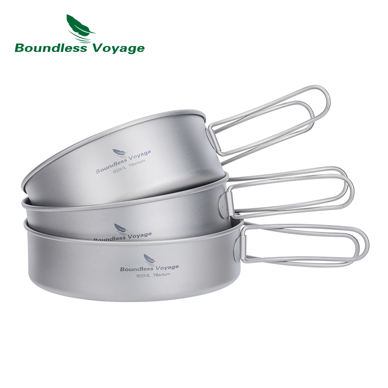 Outdoor Camping Dining Set - Boundless Voyage Outdoor Ultralight Titanium Pot