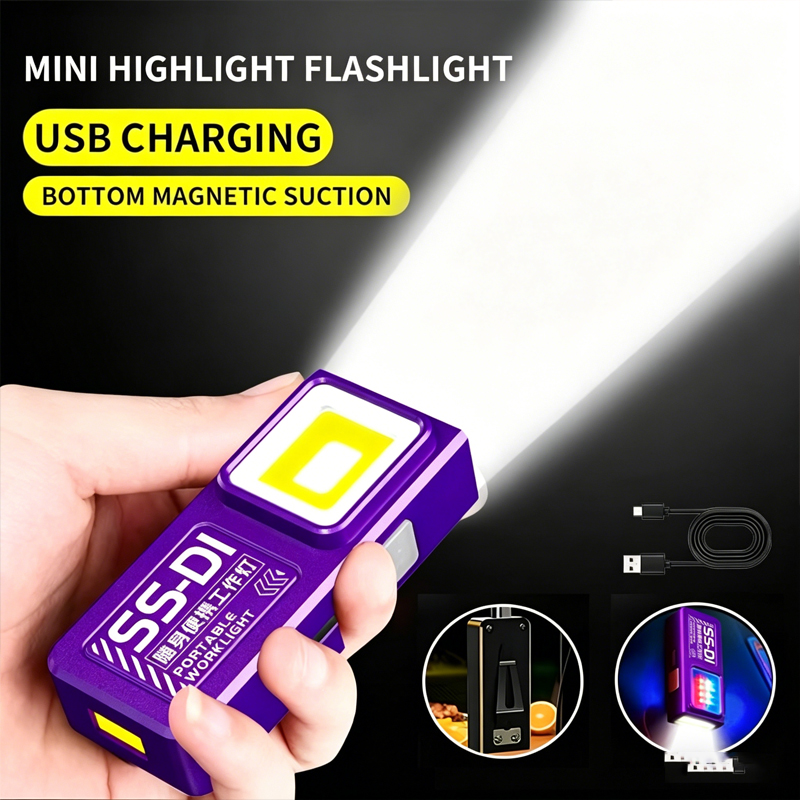 Outdoor Camping Adventure Lamp - Mini COB LED Flashlight USB C