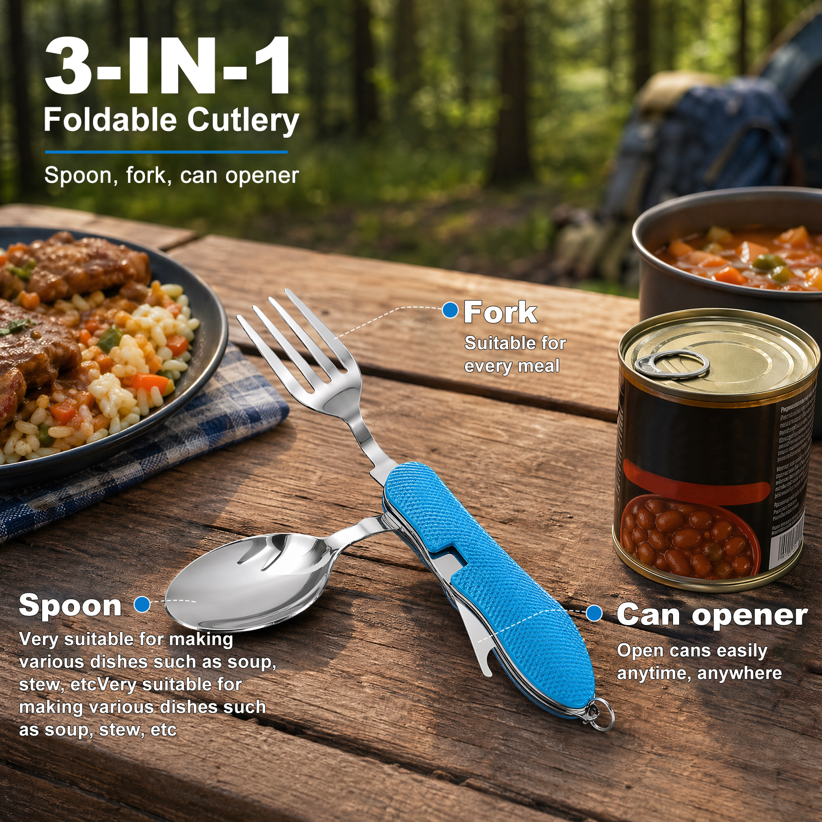 Multifunction 3 in 1 Camping U - Outdoor Camping Dining Set avaliação e preço