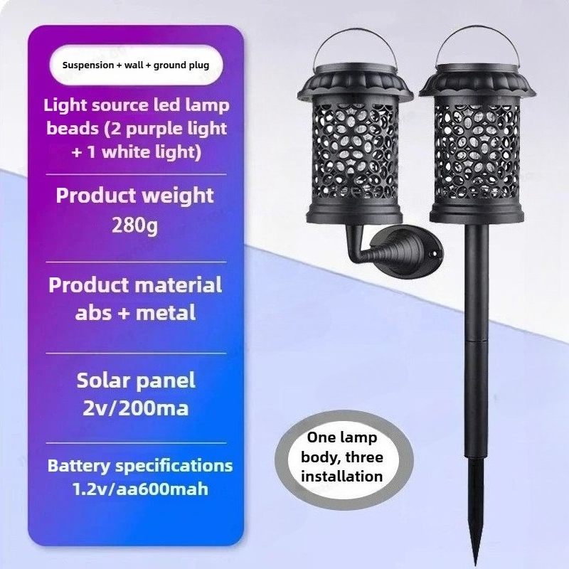 1-4PCS 3 in 1 Waterproof Solar - Outdoor Camping Bug Zapper avaliação e preço