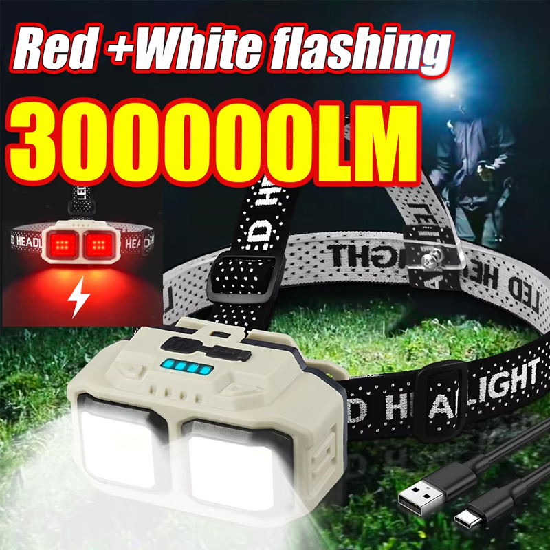 COB LED Headlamp Rechargeable  - Outdoor Camping Jobs avaliação e preço
