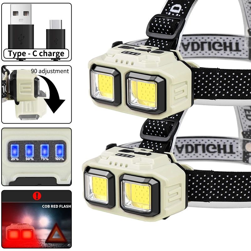 COB LED Headlamp Rechargeable  - Outdoor Camping Jobs avaliação e preço
