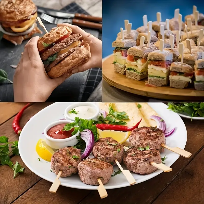 50Pcs Disposable Bamboo Sticks - Outdoor Camping Dining Set avaliação e preço