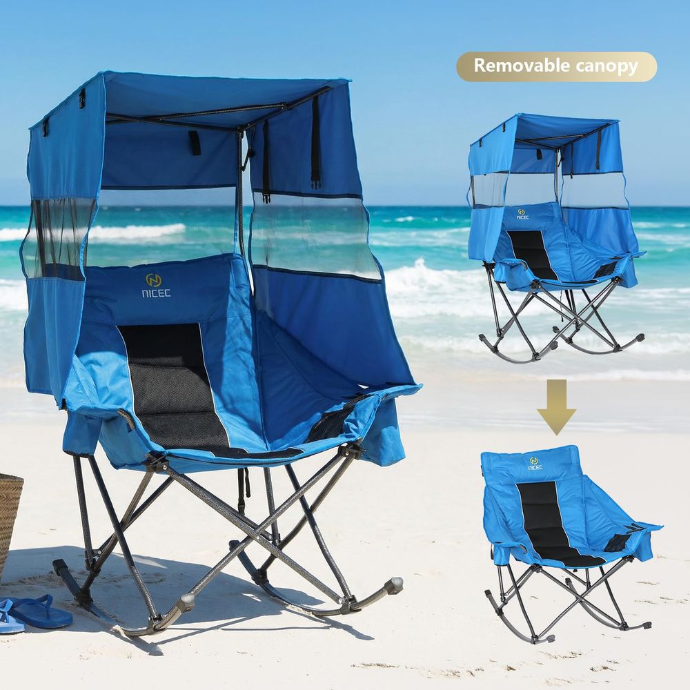 Rocking Camping Chair with Can - Outdoor Camping Rocker avaliação e preço