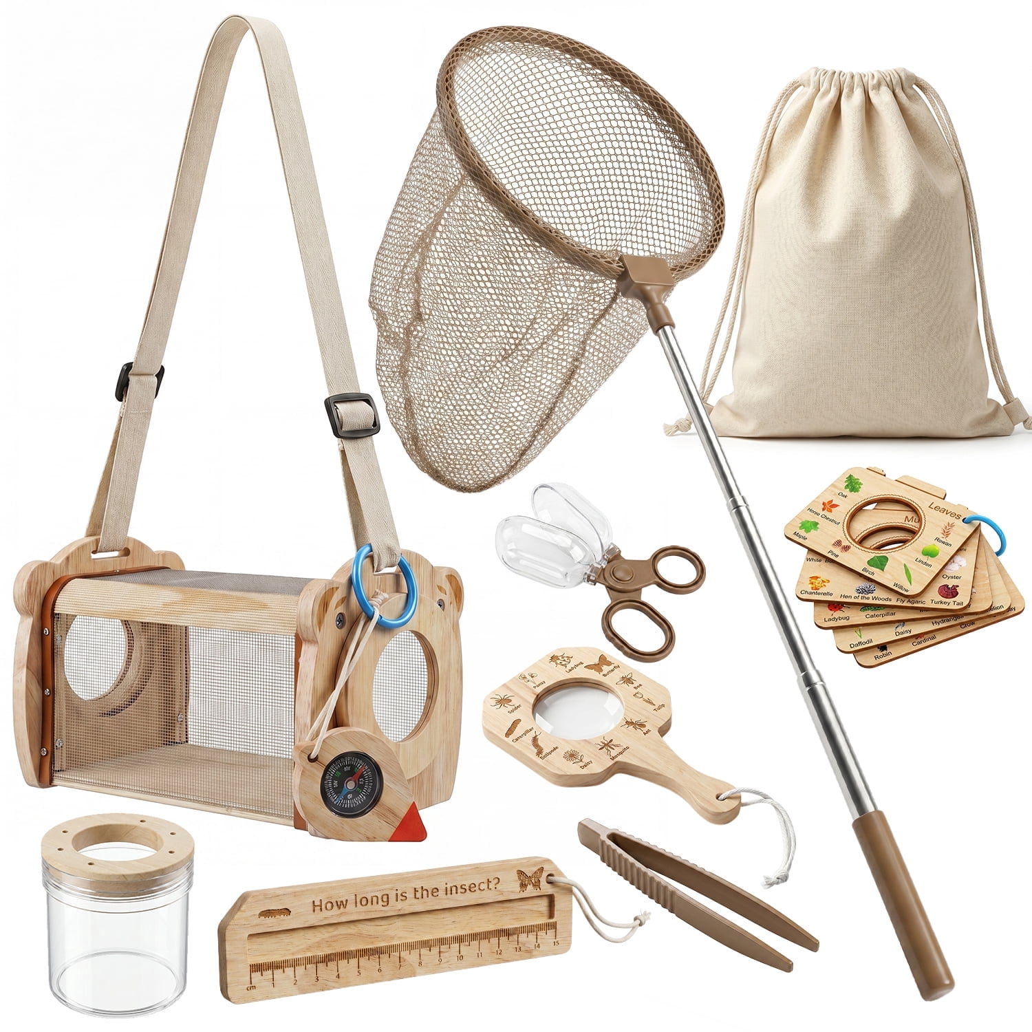 Wooden Bug Catching Kit With T - Outdoor Camping House avaliação e preço