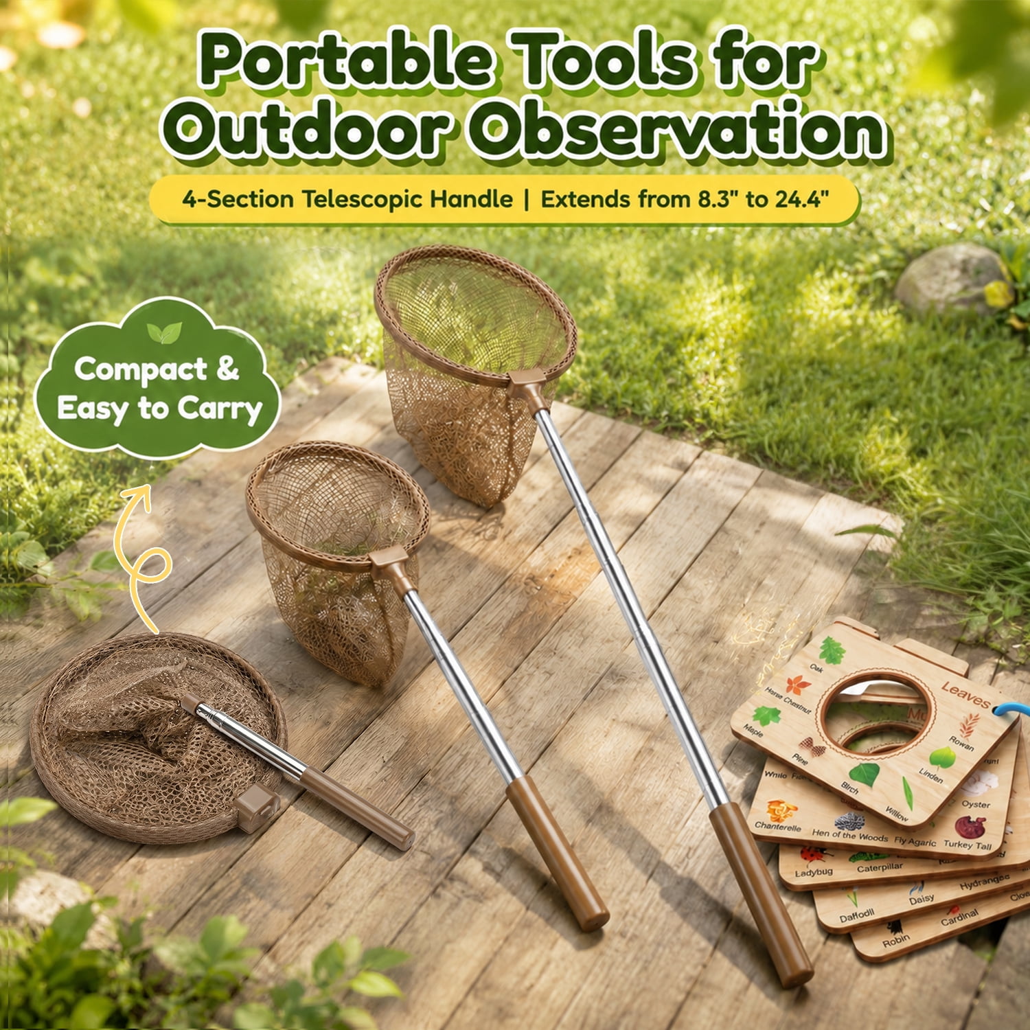 Wooden Bug Catching Kit With T - Outdoor Camping House avaliação e preço