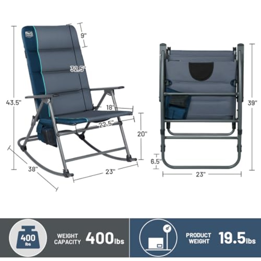 Oversized Folding Rocking Camp - Outdoor Camping Rocker avaliação e preço