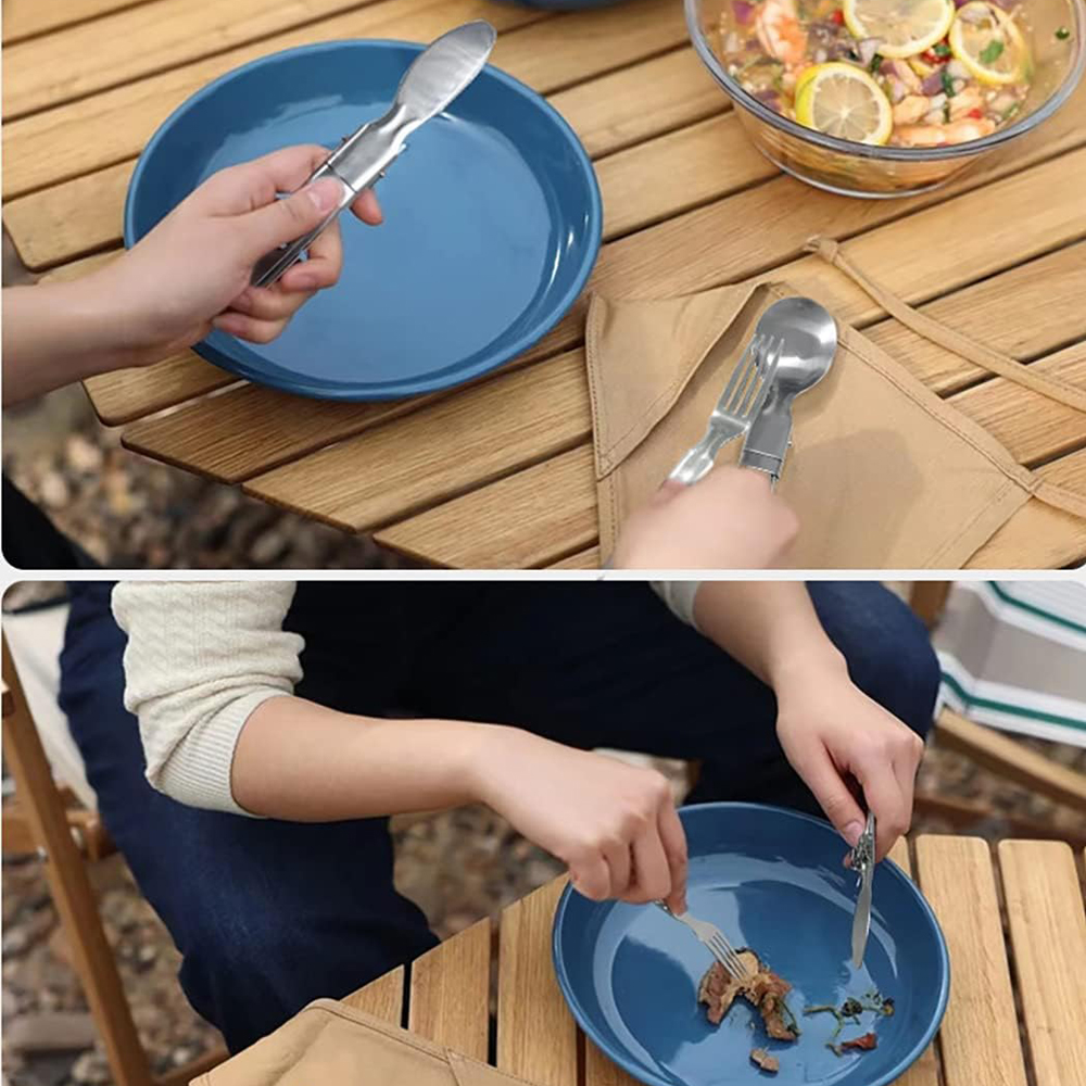 Camping Flatware Sets Stainles - Outdoor Camping Dining Set avaliação e preço