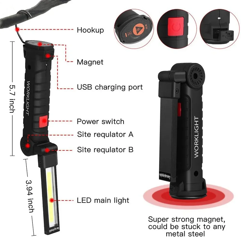 Portable COB LED Flashlight US - Outdoor Camping Adventure Lamp avaliação e preço