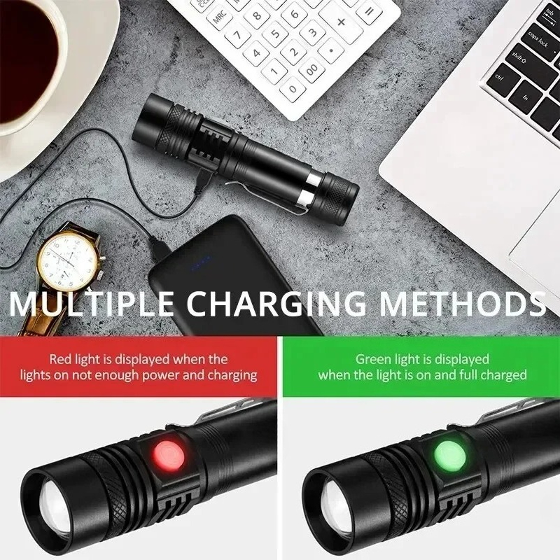 Rechargeable T6 Handheld Flash - Outdoor Camping Adventure Lamp avaliação e preço