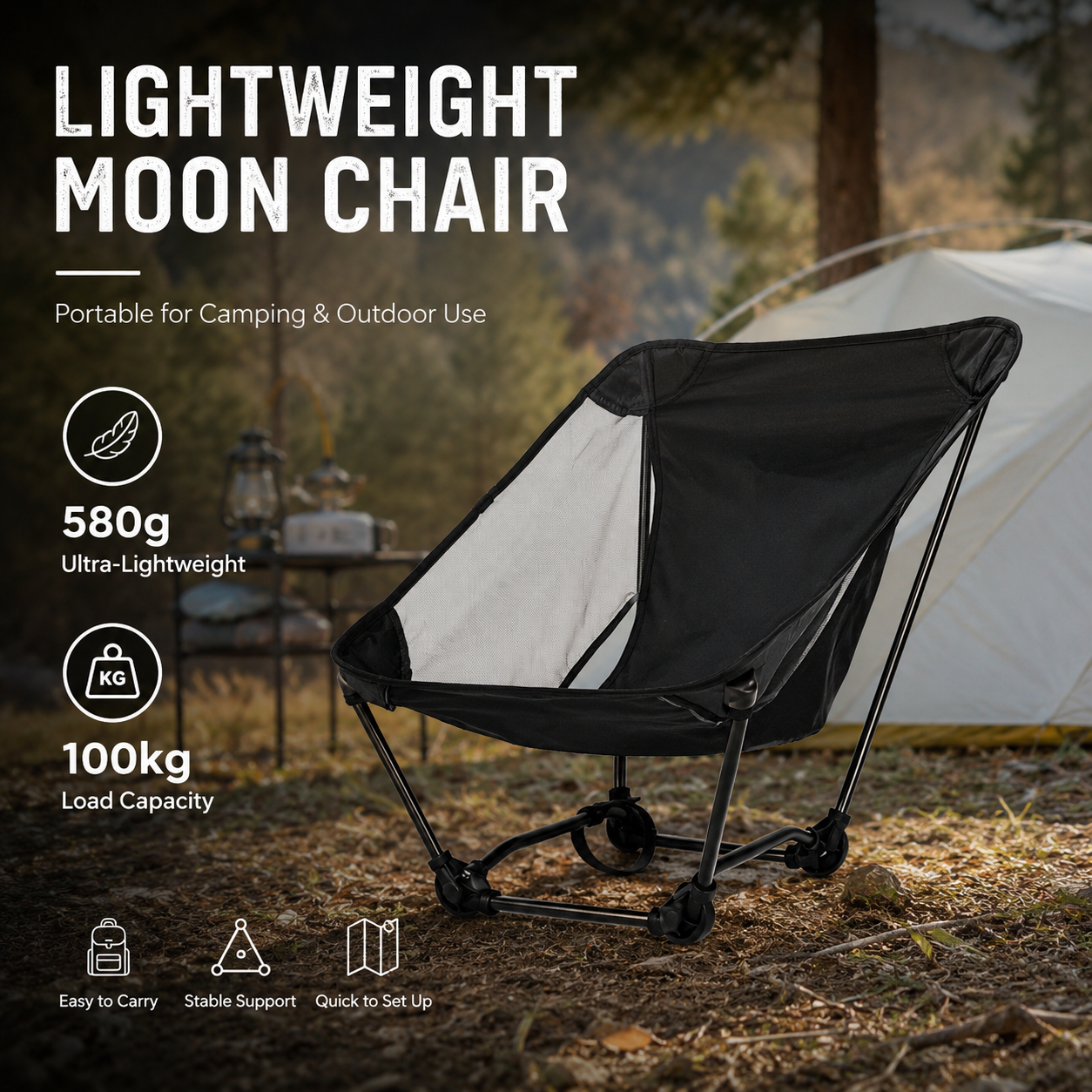 Portable Off Ground Folding Mo - Outdoor Camping Hammock Chair avaliação e preço