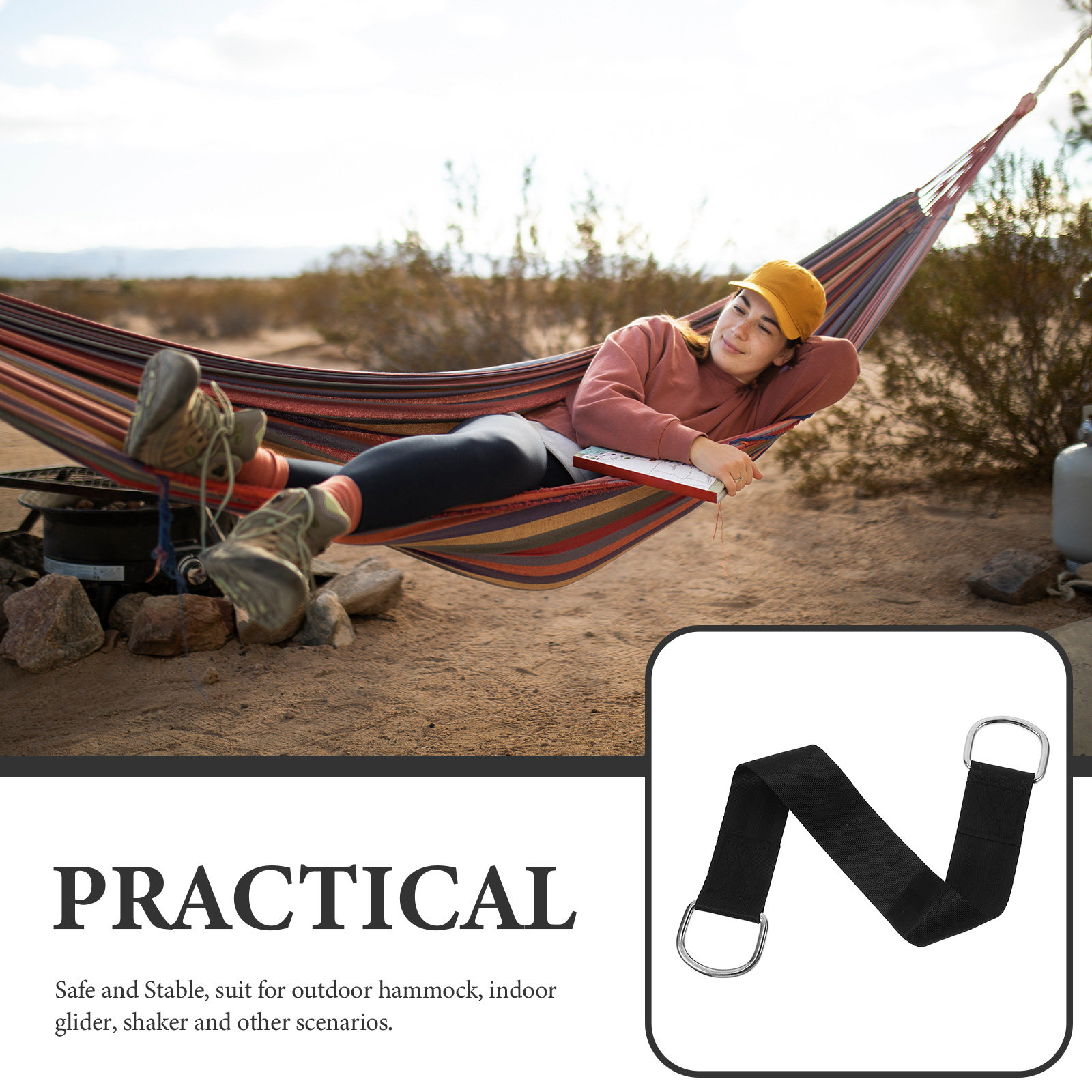2Pcs Tree Swing Connecting Str - Outdoor Camping Hammock Chair avaliação e preço