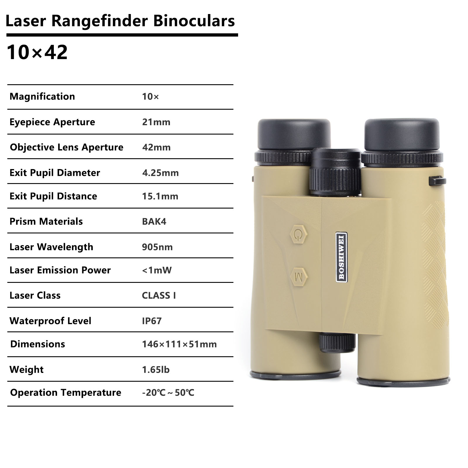 BOSHIWEI 10x42 HD Laser Rangef - Outdoor Camping Jobs avaliação e preço