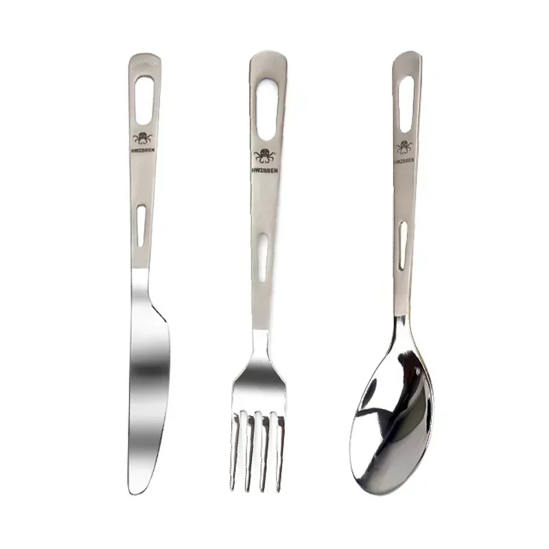 HWZBBEN Titanium Fork Spoon Kn - Outdoor Camping Dining Set avaliação e preço