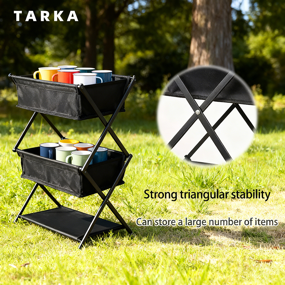 TARKA Camping New Storage Rack - Outdoor Camping Folding Storage Box avaliação e preço