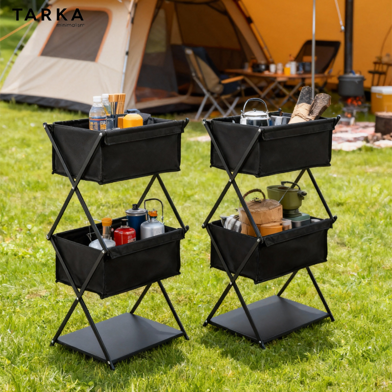 TARKA Camping New Storage Rack - Outdoor Camping Folding Storage Box avaliação e preço