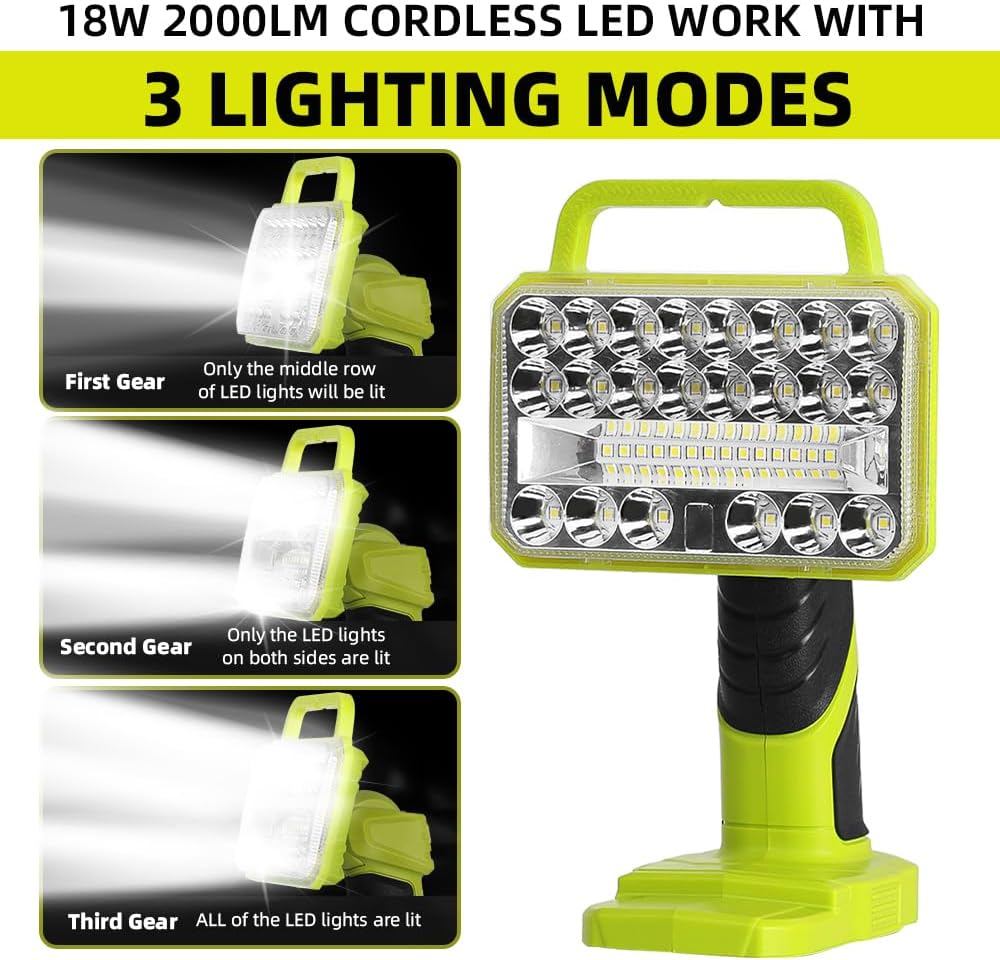 18W 2000LM Cordless LED Flashl - Outdoor Camping Jobs avaliação e preço