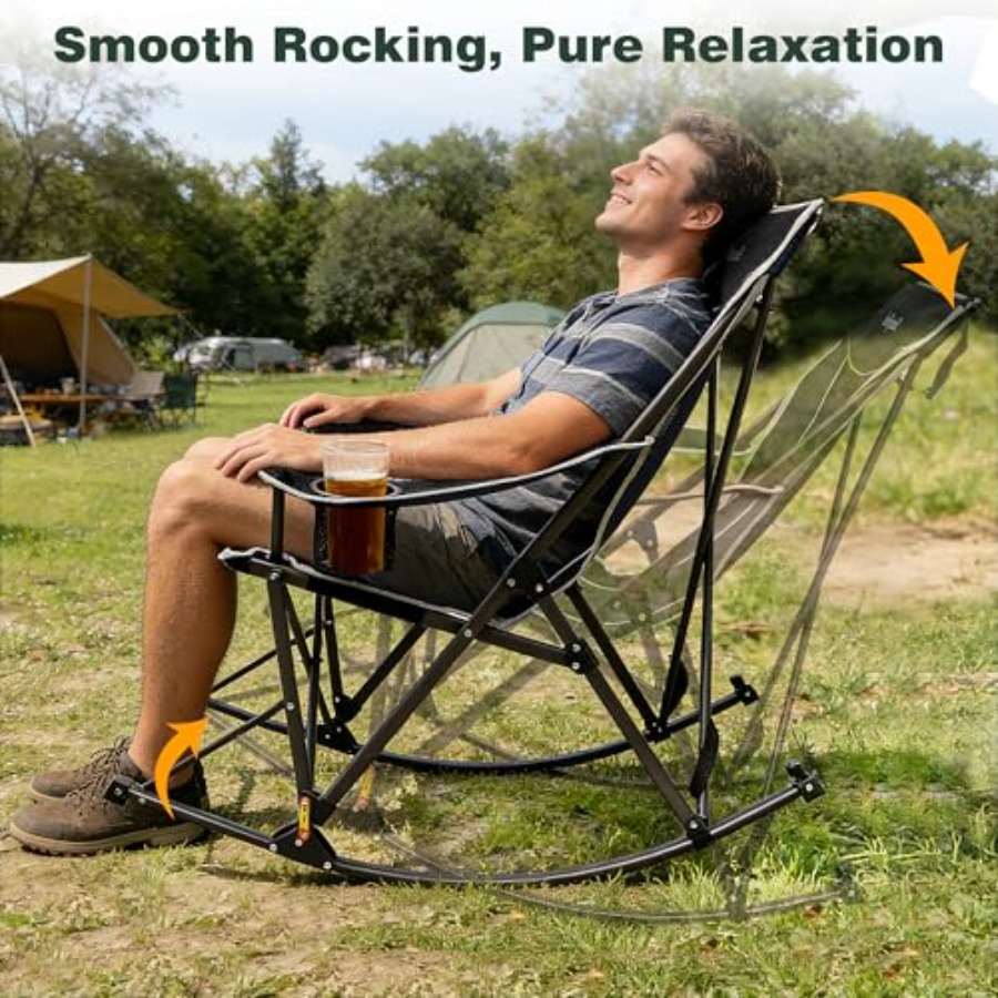 Oversized Folding Rocking Camp - Outdoor Camping Rocker avaliação e preço