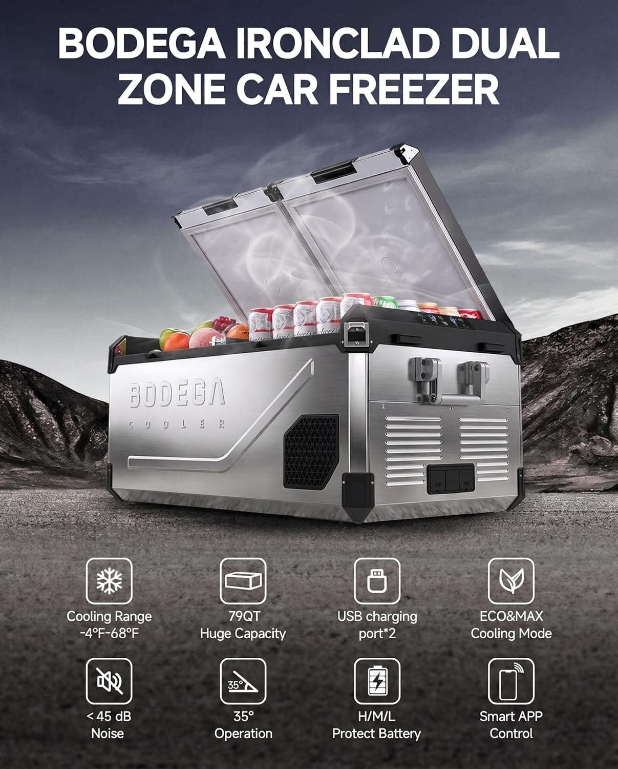 79 Quart Dual Zone Portable Ca - Outdoor Camping Zone avaliação e preço