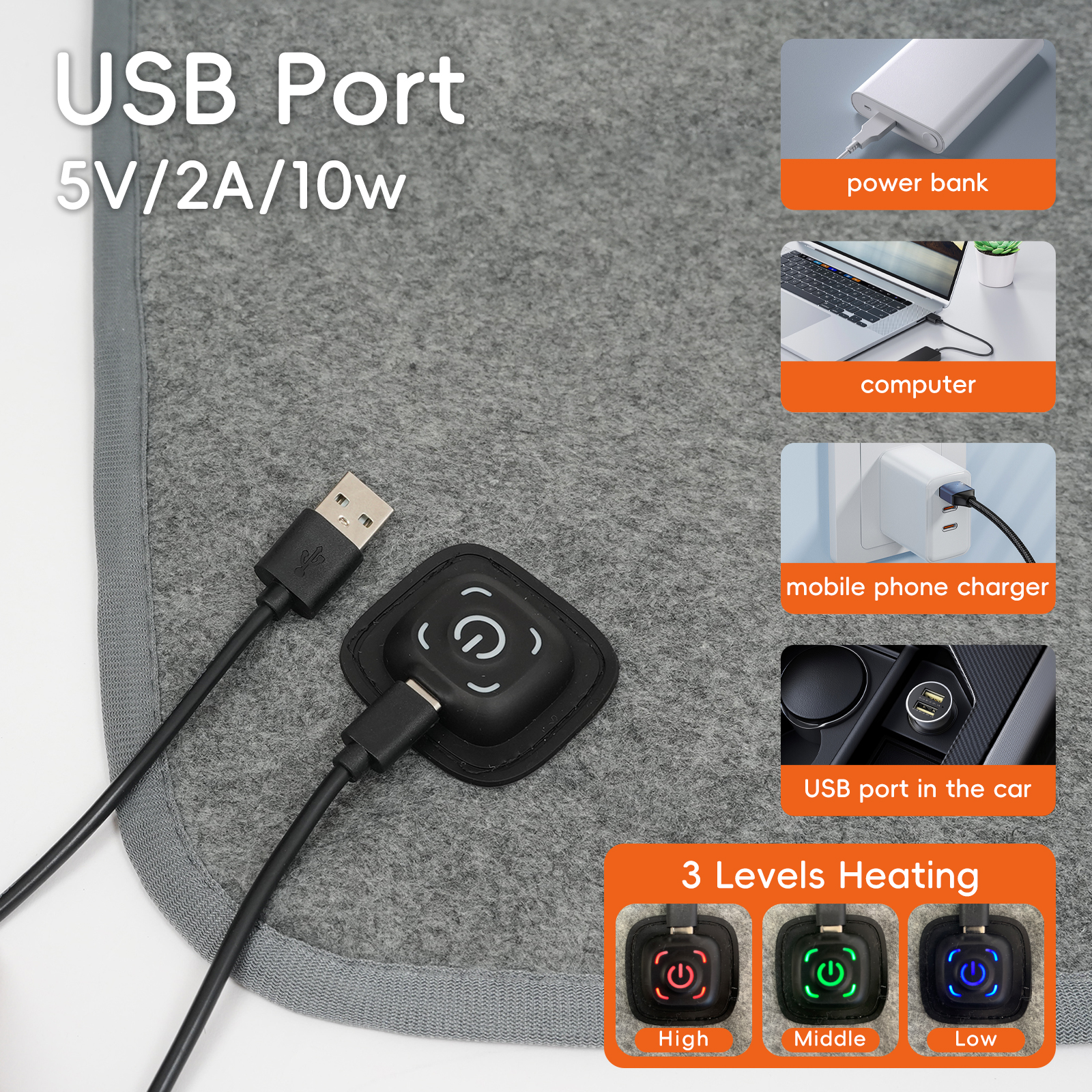 1PC USB MiElectric Heating Pad - Outdoor Camping Zone avaliação e preço