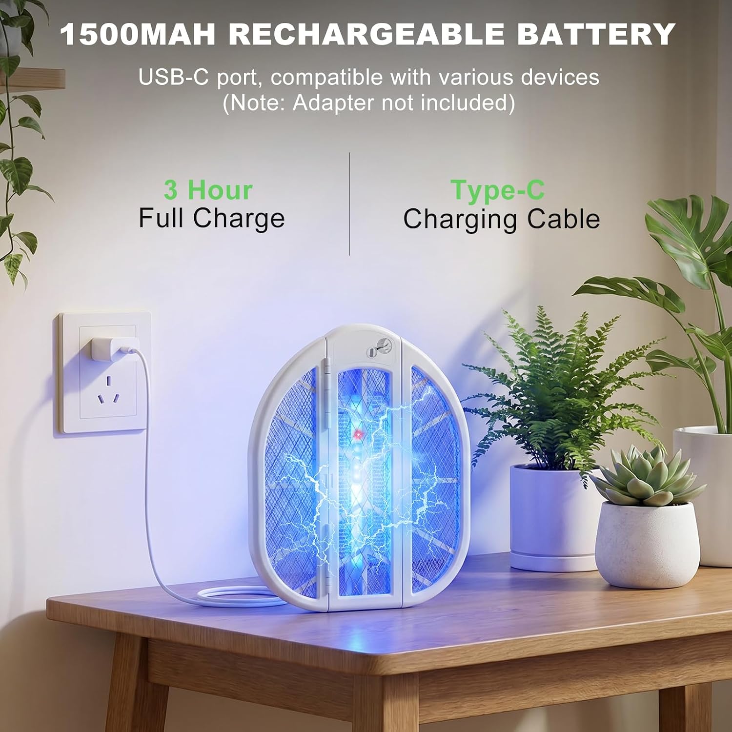 Foldable Bug Zapper Racket wit - Outdoor Camping Bug Zapper avaliação e preço