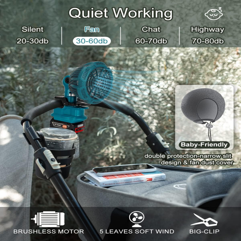 Portable 2-Speed Fan Clip Fan  - Outdoor Camping Jobs avaliação e preço