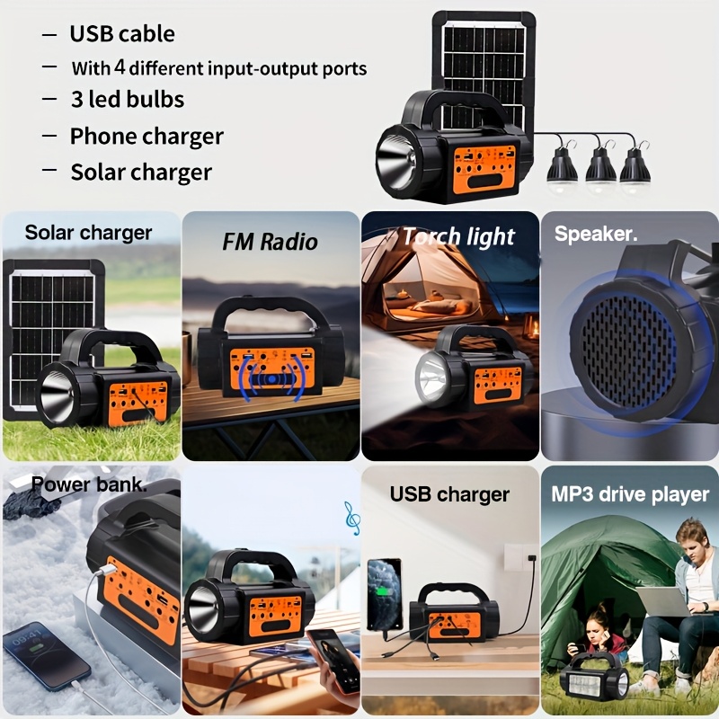 Solar Rechargeable Camping Lig - Outdoor Camping Lantern avaliação e preço