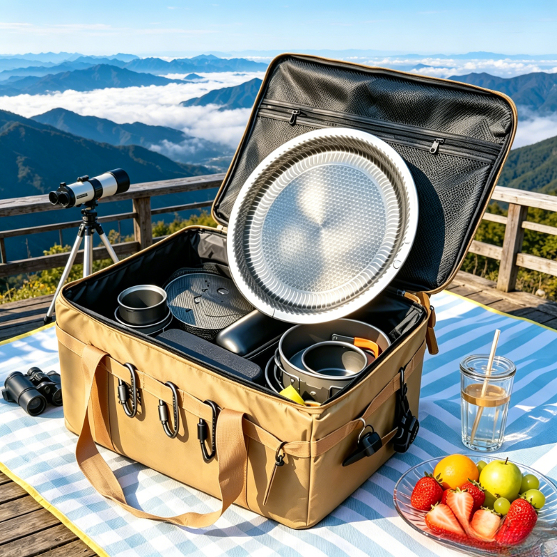 30L Khaki Foldable Oxford Tact - Outdoor Camping Dining Set avaliação e preço