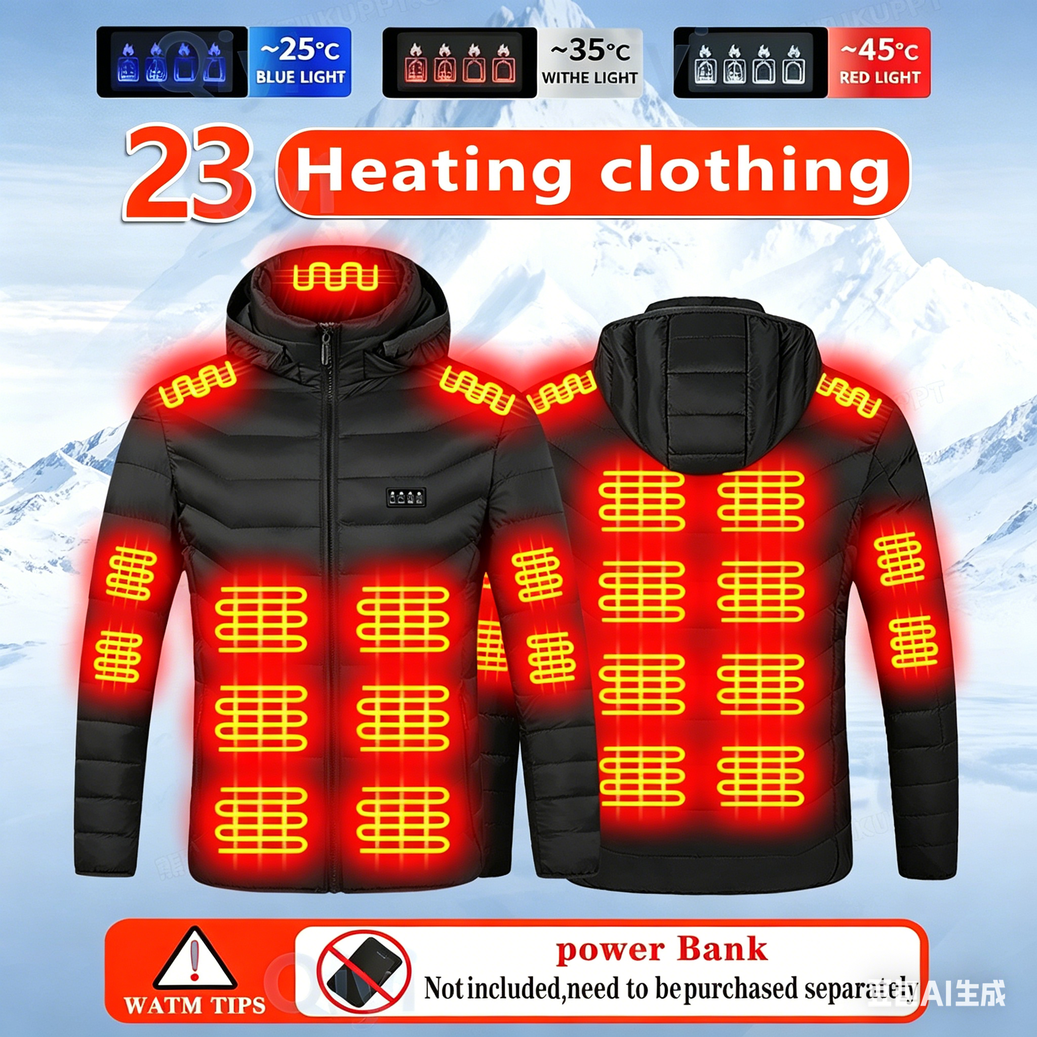 23 Areas Heating Jacket, Polye - Outdoor Camping Zone avaliação e preço
