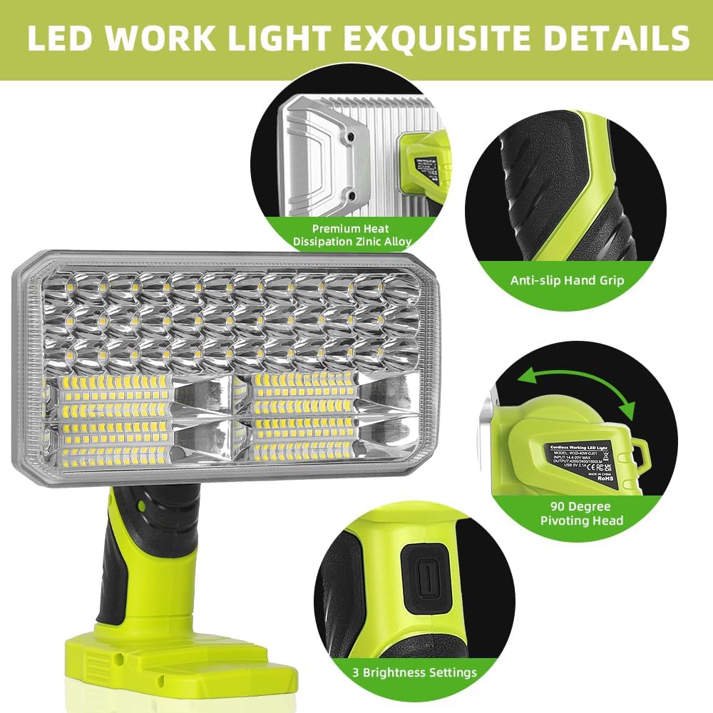 40W 4200LM Cordless LED Flashl - Outdoor Camping Jobs avaliação e preço