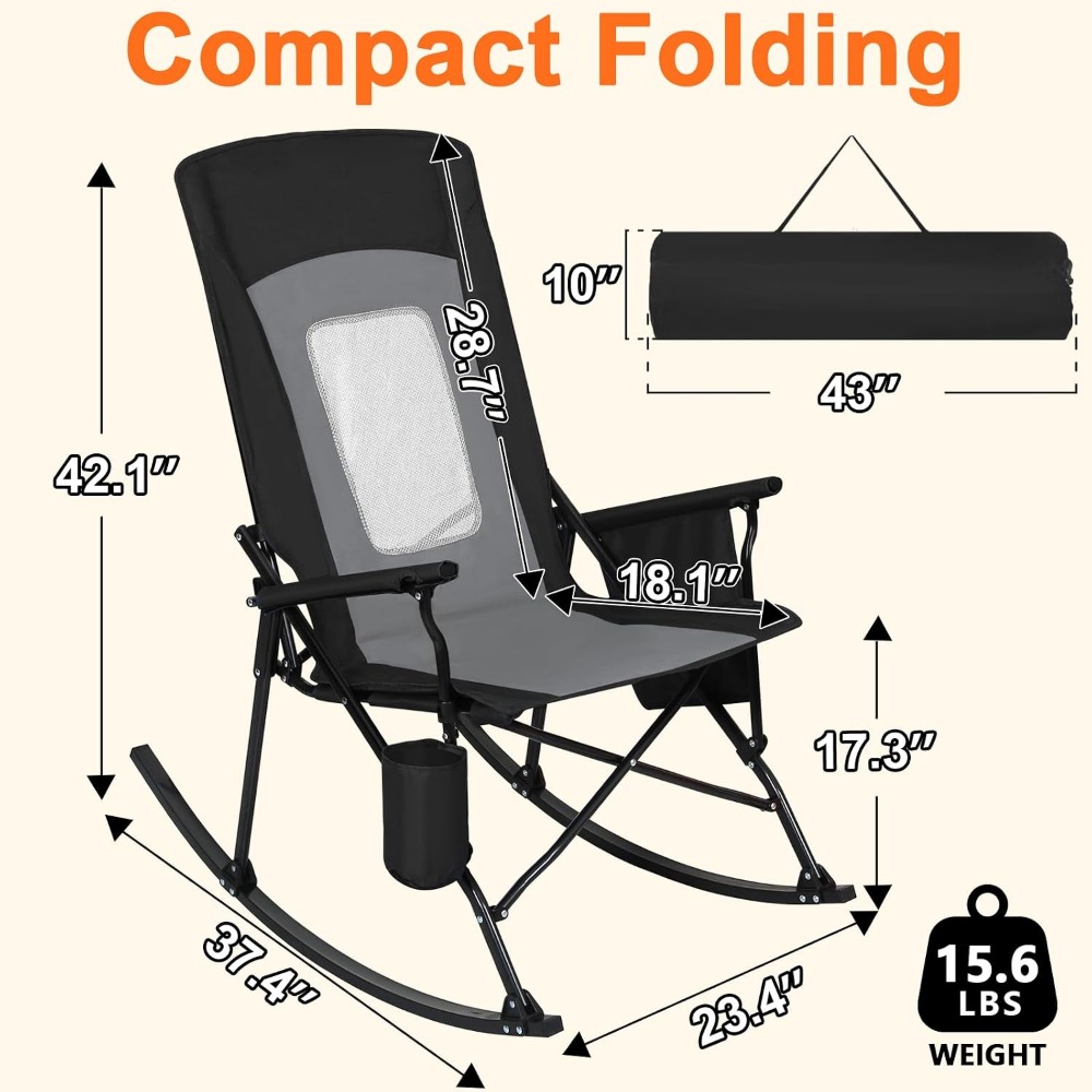 Folding Rocking Chairs (2 Pack - Outdoor Camping Rocker avaliação e preço