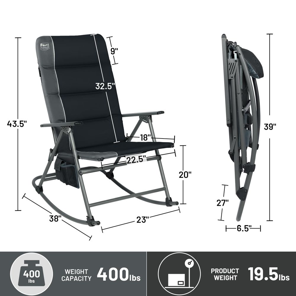 Oversized Folding Rocking Camp - Outdoor Camping Rocker avaliação e preço