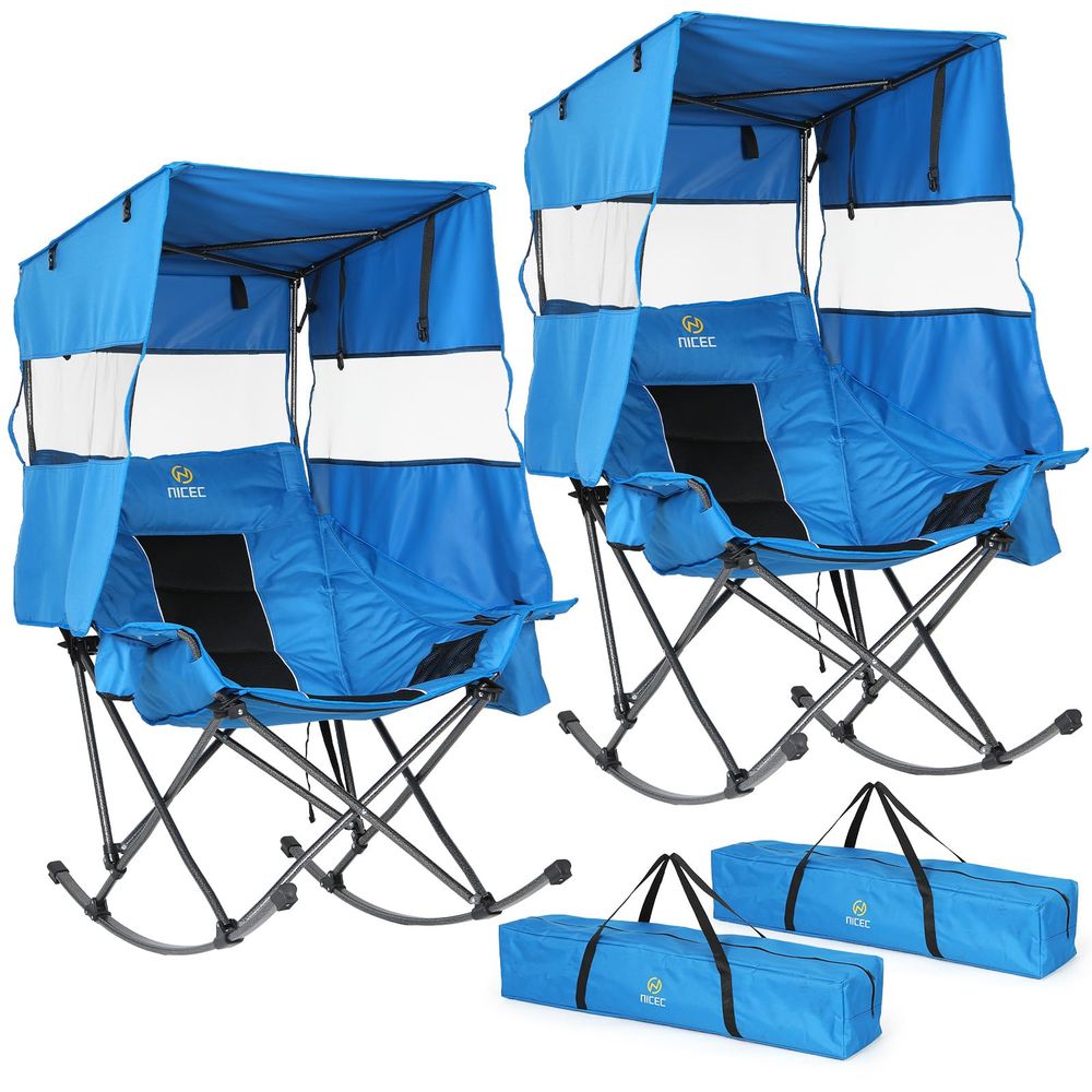 Rocking Camping Chair with Can - Outdoor Camping Rocker avaliação e preço