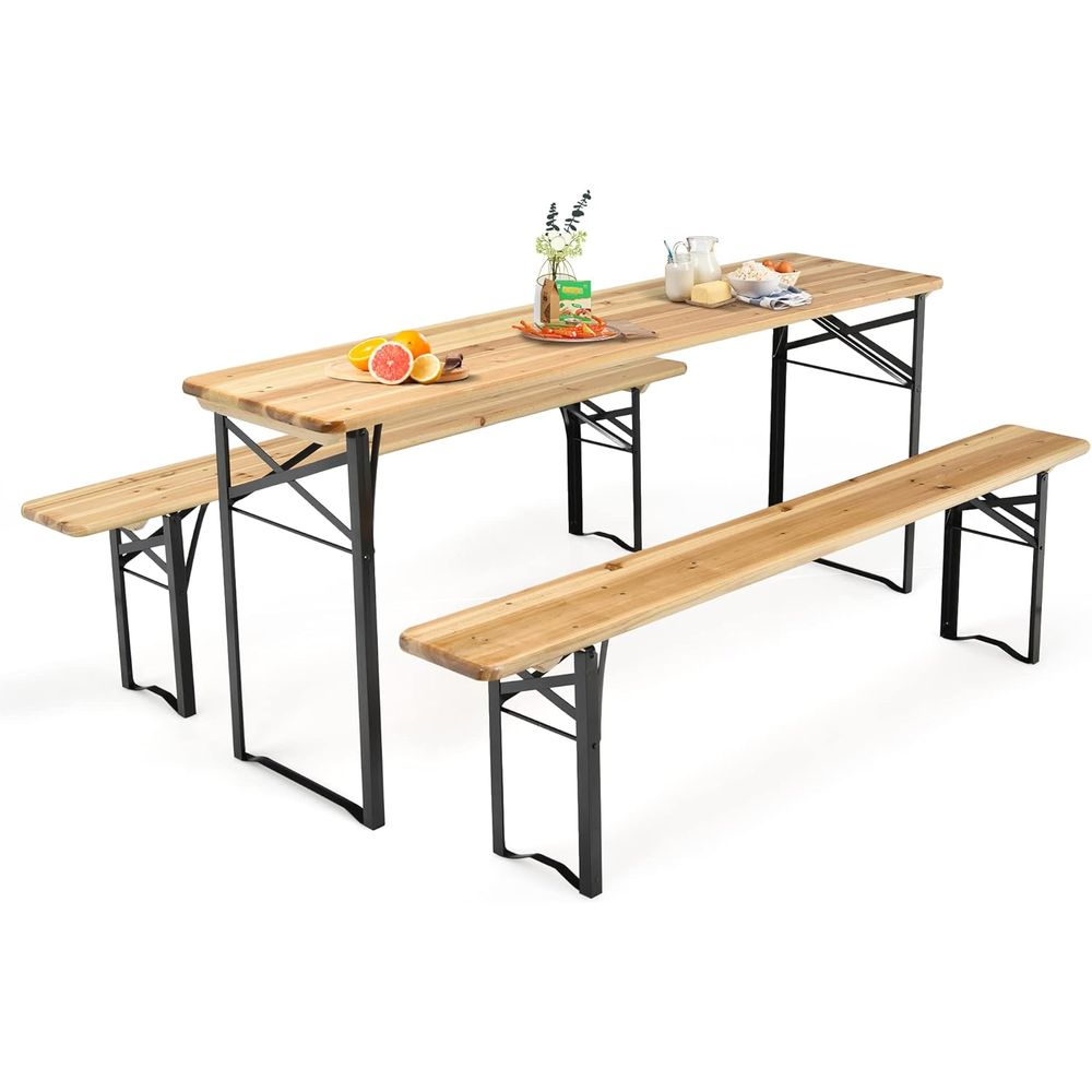 Portable Wooden Picnic Table a - Outdoor Camping Dining Set avaliação e preço