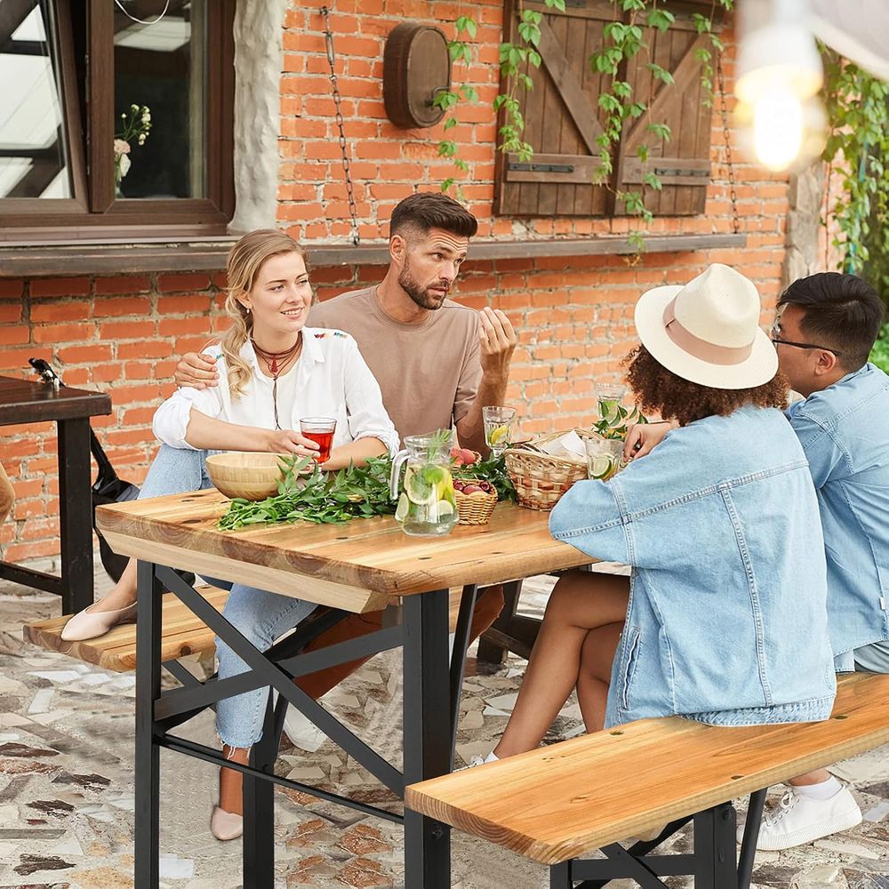 Portable Wooden Picnic Table a - Outdoor Camping Dining Set avaliação e preço