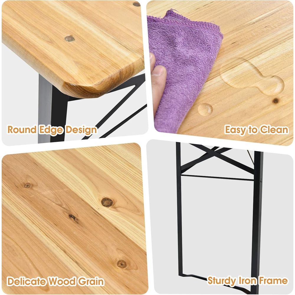 Portable Wooden Picnic Table a - Outdoor Camping Dining Set avaliação e preço