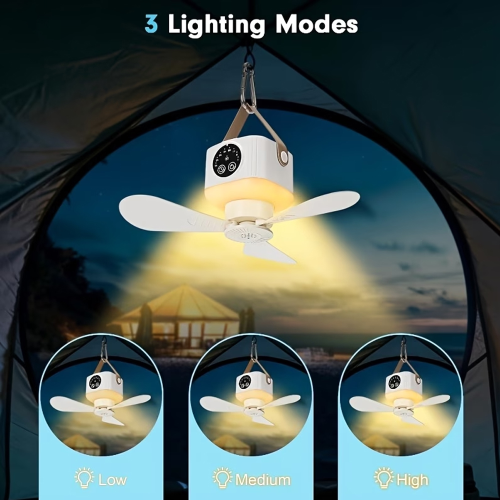 Portable Ceiling Fan with Ligh - Outdoor Camping House avaliação e preço