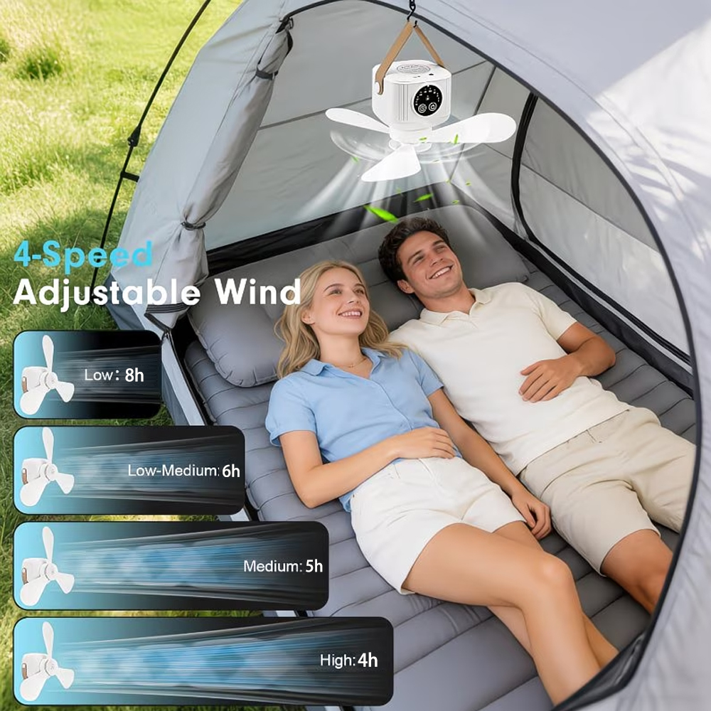 Portable Ceiling Fan with Ligh - Outdoor Camping House avaliação e preço