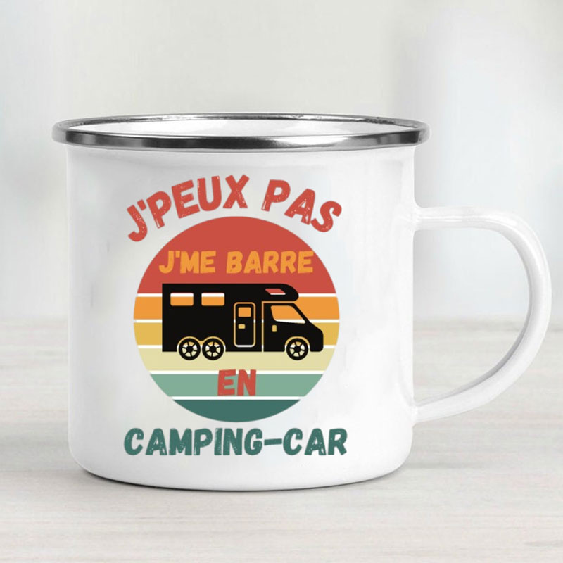 Camping Car Enamel Mug Adventu - Outdoor Camping Ideas avaliação e preço