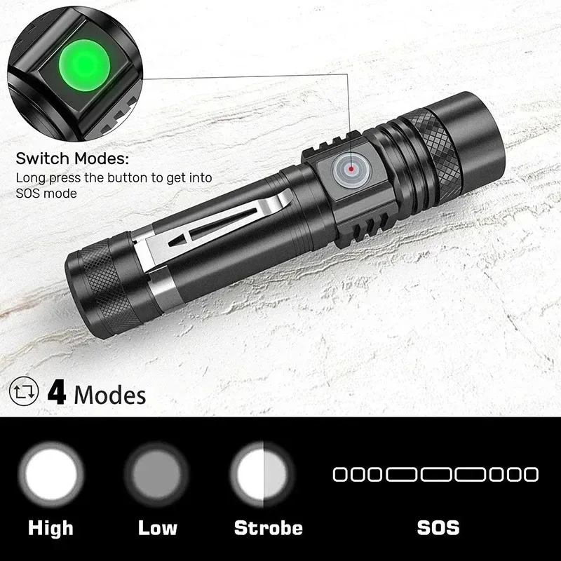 T6 LED Rechargeable Flashlight - Outdoor Camping Adventure Lamp avaliação e preço