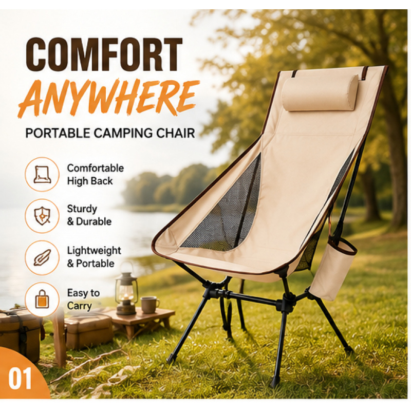 Portable Folding Camping Chair - Outdoor Camping Hammock Chair avaliação e preço