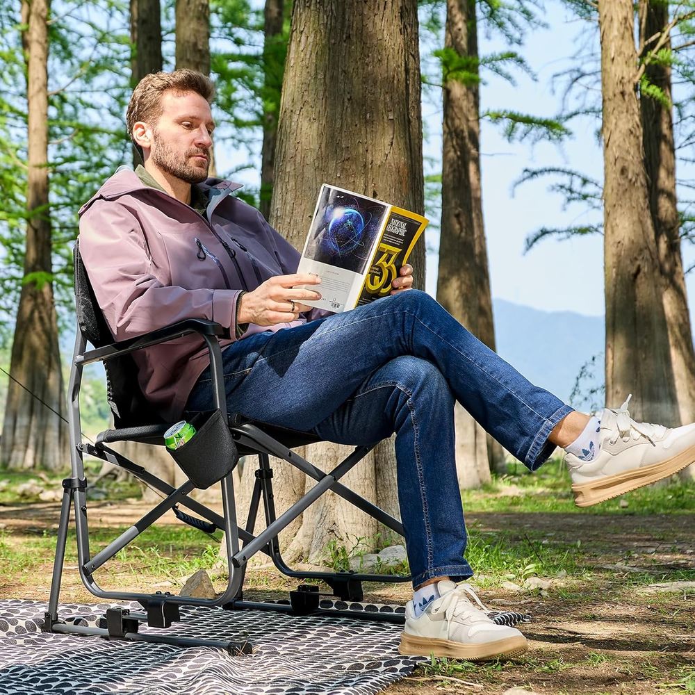 Rugged Black Camping Rocker Ch - Outdoor Camping Rocker avaliação e preço