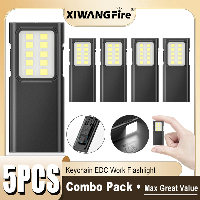 1-5PCS Rechargeable EDC Flashl - Outdoor Camping Adventure Lamp avaliação e preço