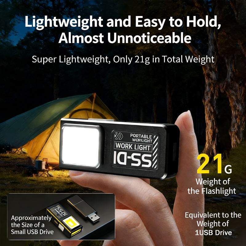 Mini COB LED Flashlight USB C  - Outdoor Camping Adventure Lamp avaliação e preço