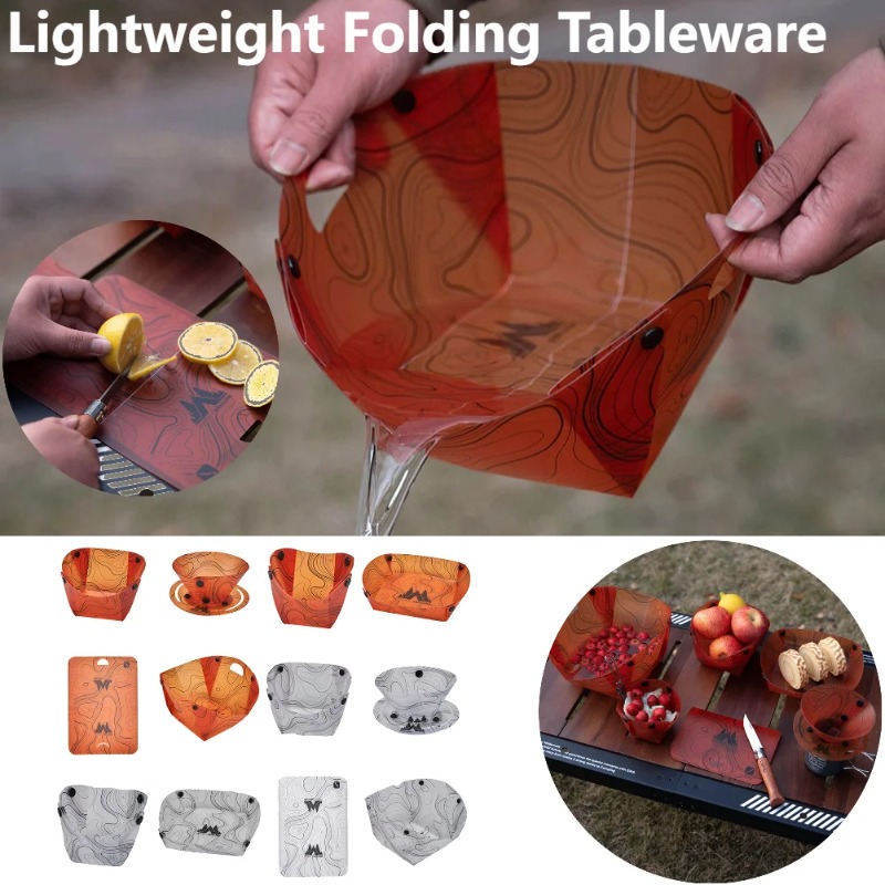 Foldable Camping Tableware Por - Outdoor Camping Dining Set avaliação e preço